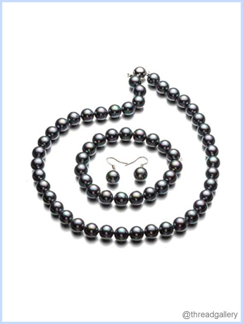 Pearl Jewelry Set Necklace Bracelet Dangle Earrings Zinc Alloy Shell